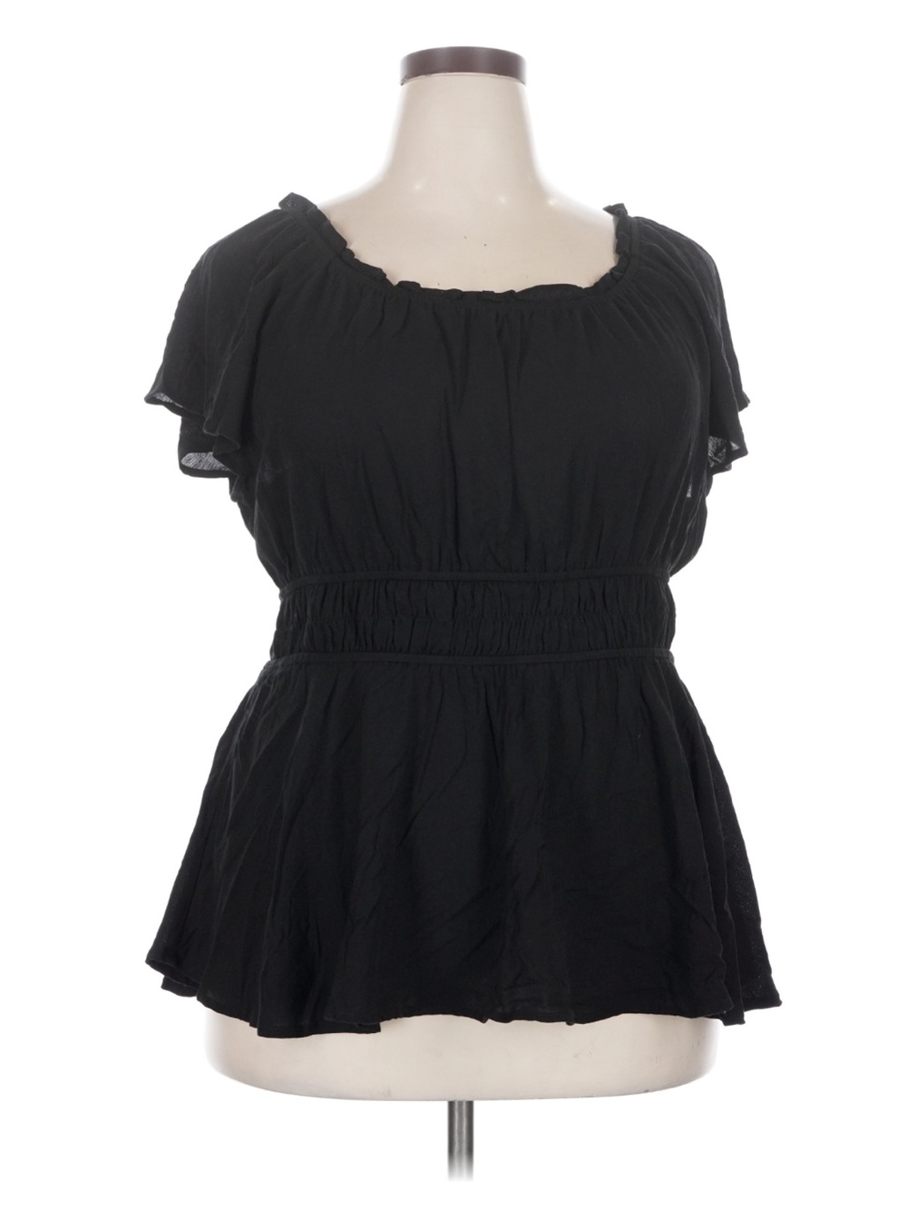 Torrid Black Peplum Short Sleeve Blouse